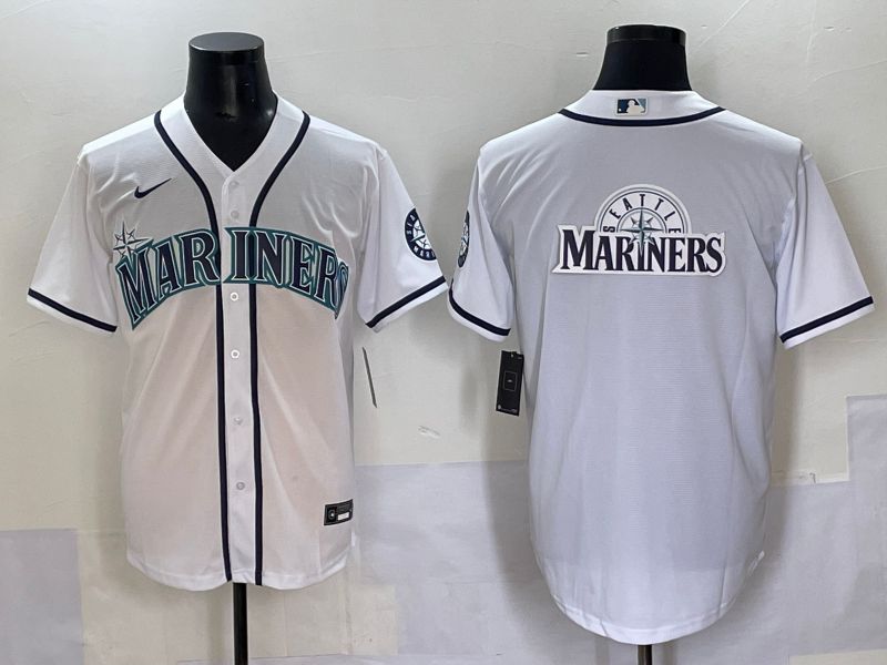 Men 2025 Seattle Mariners Blank White Game Nike MLB Jersey style 11